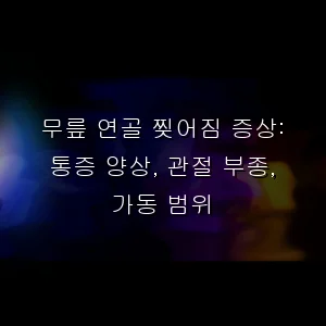 무릎 연골 찢어짐 증상: 통증 양상, 관절 부종, 가동 범위