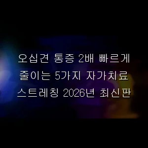 오십견 통증 2배 빠르게 줄이는 5가지 자가치료 스트레칭 2026년 최신판