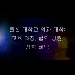 울산 대학교 의과 대학: 교육 과정, 협력 병원, 장학 혜택