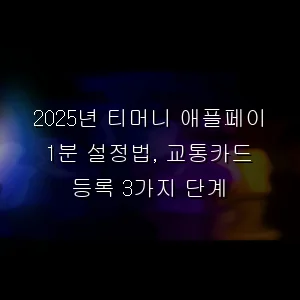 2026년 티머니 애플페이 1분 설정법, 교통카드 등록 3가지 단계