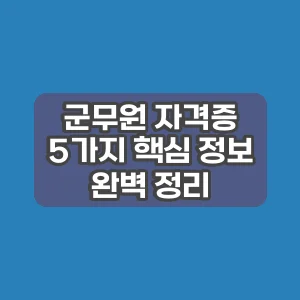 군무원 자격증 | 5가지 핵심 정보 완벽 정리