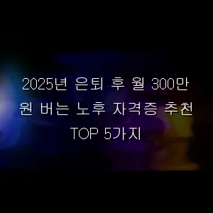 은퇴 후 월 300만 원 버는 노후 자격증 추천 TOP 5가지