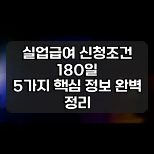 실업급여 신청조건 180일 | 5가지 핵심 정보 완벽 정리