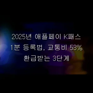 애플페이 K패스 1분 등록법, 교통비 53% 환급받는 3단계