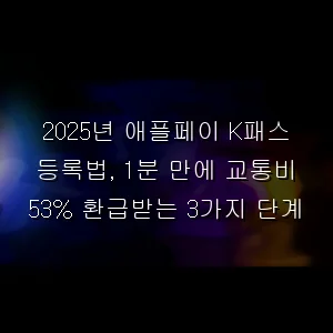 애플페이 K패스 등록법, 1분 만에 교통비 53% 환급받는 3가지 단계