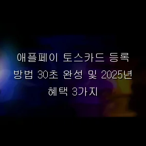 애플페이 토스카드 추가
