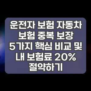 운전자 보험 자동차 보험 중복 보장 5가지 핵심 비교 및 내 보험료 20% 절약하기