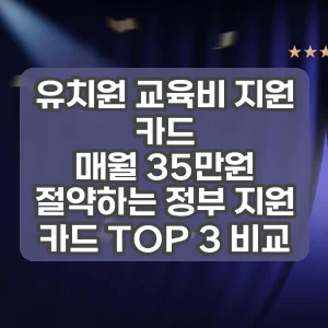 유치원 교육비 지원 카드 | 매월 35만원 절약하는 정부 지원 카드 TOP 3 비교