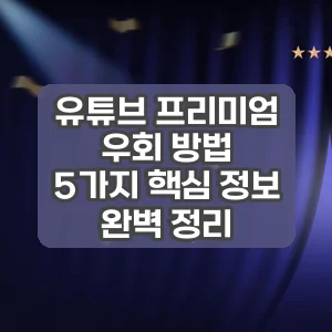 유튜브 프리미엄 우회 방법 | 5가지 핵심 정보 완벽 정리