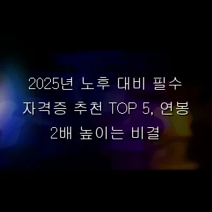 노후 대비 필수 자격증 추천 TOP 5, 연봉 2배 높이는 비결