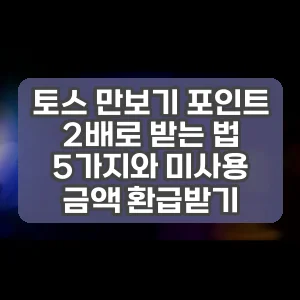 토스 만보기 포인트 2배로 받는 법 5가지와 미사용 금액 환급받기