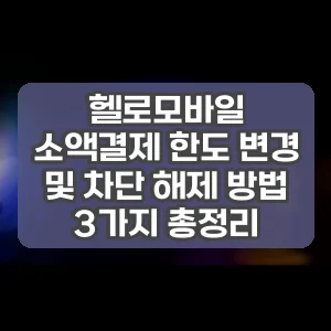 헬로모바일 소액결제 한도 변경 및 차단 해제 방법 3가지 총정리