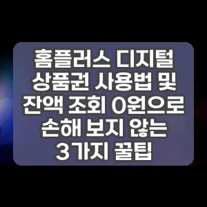 홈플러스 디지털 상품권 사용법 및 잔액 조회 0원으로 손해 보지 않는 3가지 꿀팁