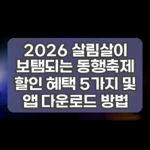 2026 살림살이 보탬되는 동행축제 할인 혜택 5가지 및 앱 다운로드 방법