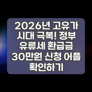 2026년 고유가 시대 극복! 정부 유류세 환급금 30만원 신청 어플 확인하기