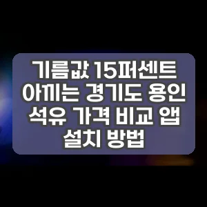 기름값 15퍼센트 아끼는 경기도 용인 석유 가격 비교 앱 설치 방법