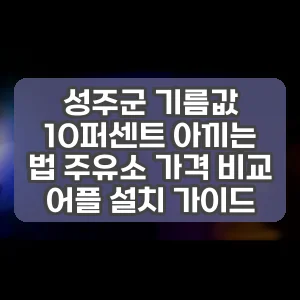 성주군 기름값 10퍼센트 아끼는 법 주유소 가격 비교 어플 설치 가이드 썸네일
