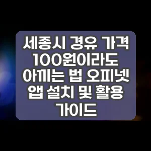 세종시 경유 가격 100원이라도 아끼는 법 오피넷 앱 설치 및 활용 가이드