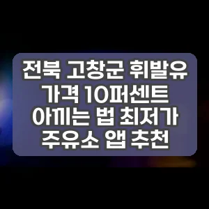 전북 고창군 휘발유 가격 10퍼센트 아끼는 법 최저가 주유소 앱 추천