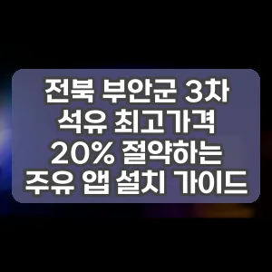 전북 부안군 3차 석유 최고가격 20% 절약하는 주유 앱 설치 가이드