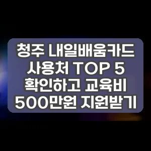 청주 내일배움카드 사용처 TOP 5 확인하고 교육비 500만원 지원받기